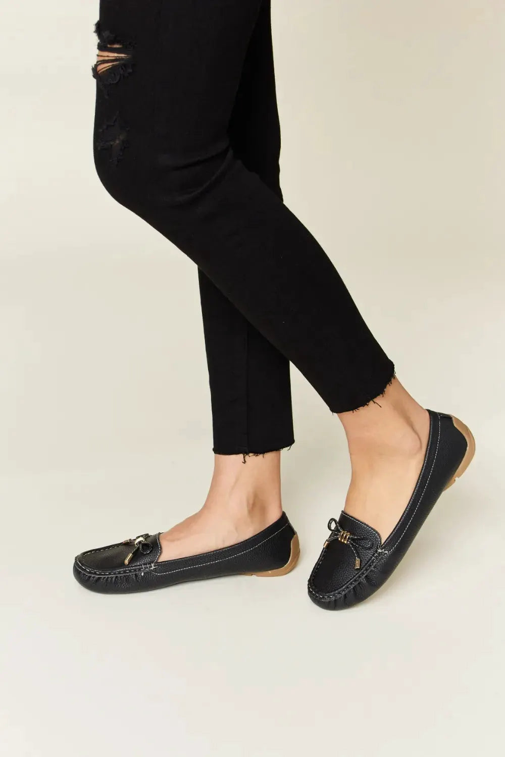 Forever Link Slip On Bow Flats Loafers by Forever Link