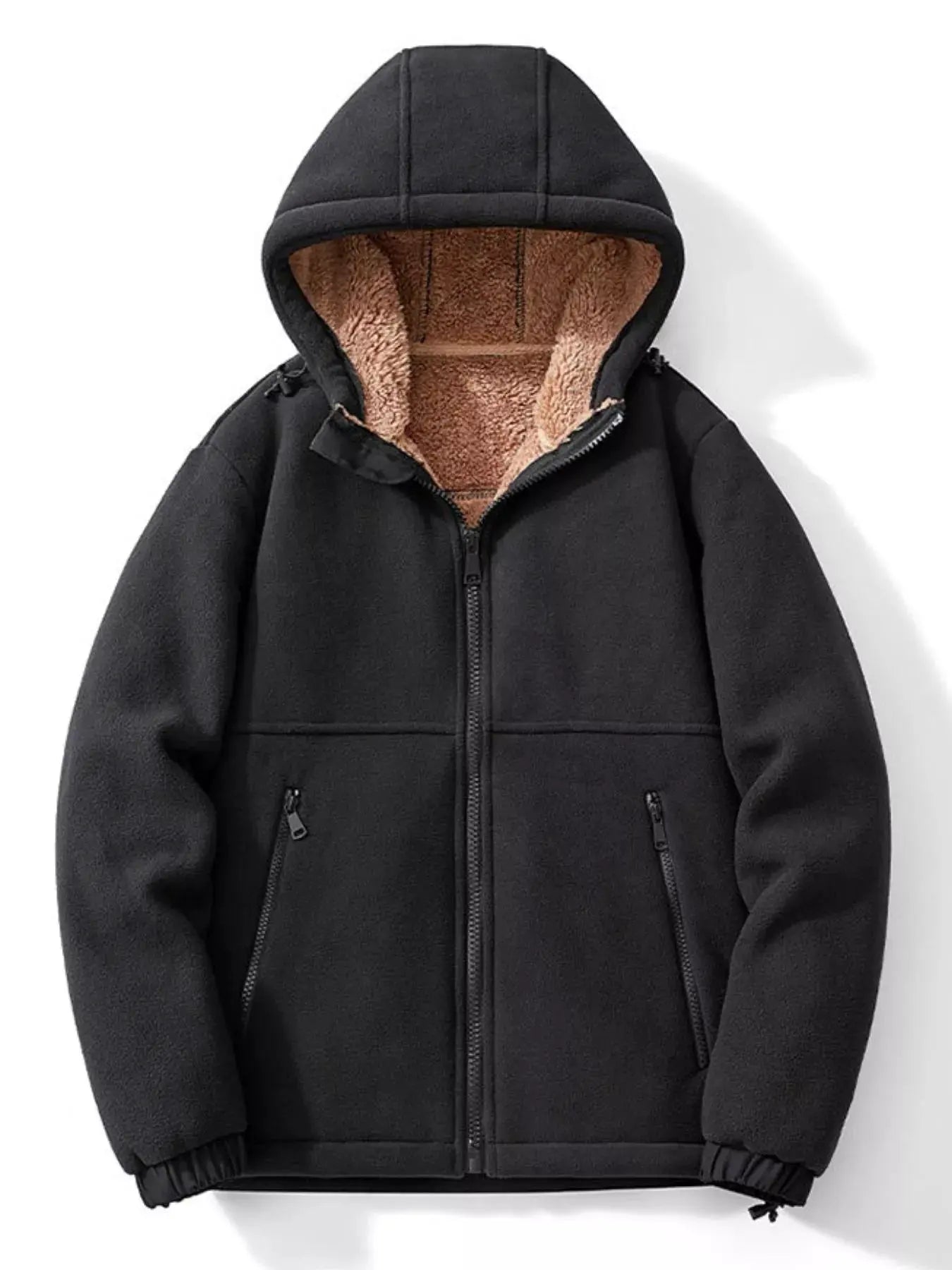 Men's Plus Size Warm Fleece Lined Zip-Up Hoodie by Partner Label