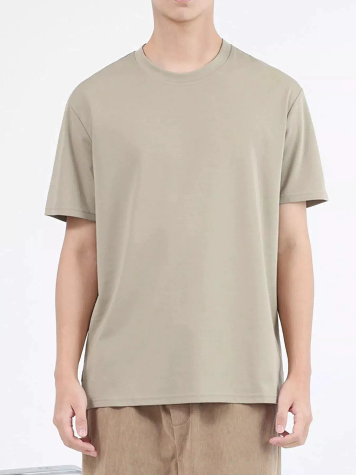 Men's Plus Size Classic Crew Neck T-Shirt by Trendsi
