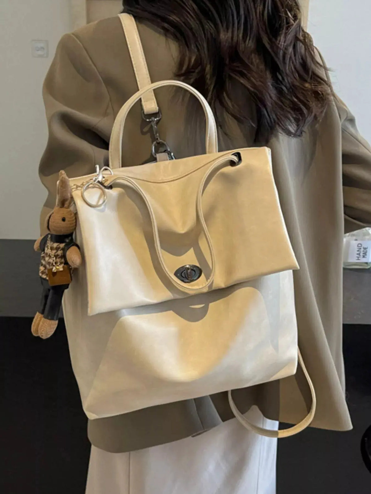 Leather Flap Backpack Bag by Partner Label