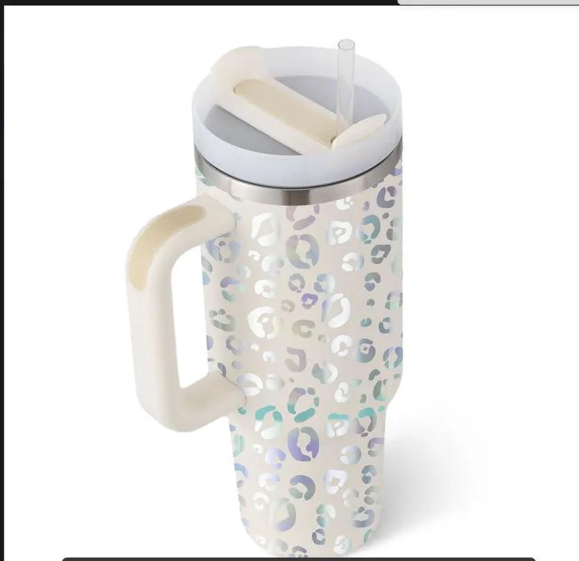 40 Oz Tumbler With Handle Straw Insulated, Stainless Steel Spill Proof Vacuum Coffee Cup Tumbler With Lid Tapered Mug Gifts For Valentine Lover Suitable For Car Gym Office Travel by Maiden-Art