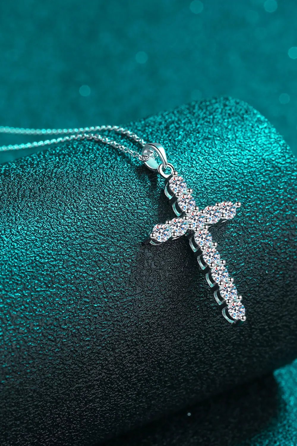 Moissanite Cross Pendant Chain Necklace by Partner Labels