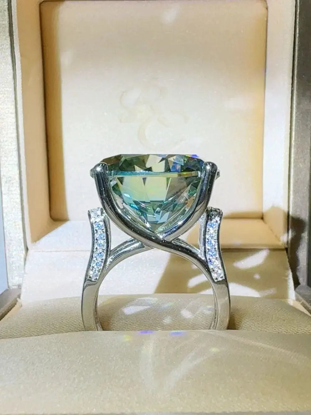 20 Carat Moissanite 925 Sterling Silver Ring by Partner Label