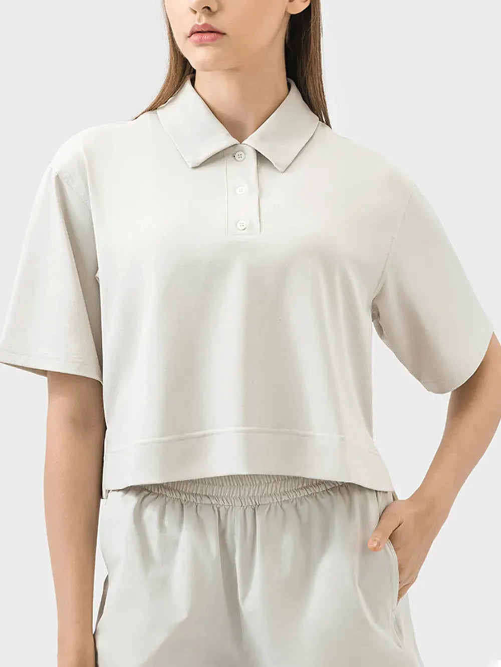 Millennia Half Button Short Sleeve Active T-Shirt by Millennia