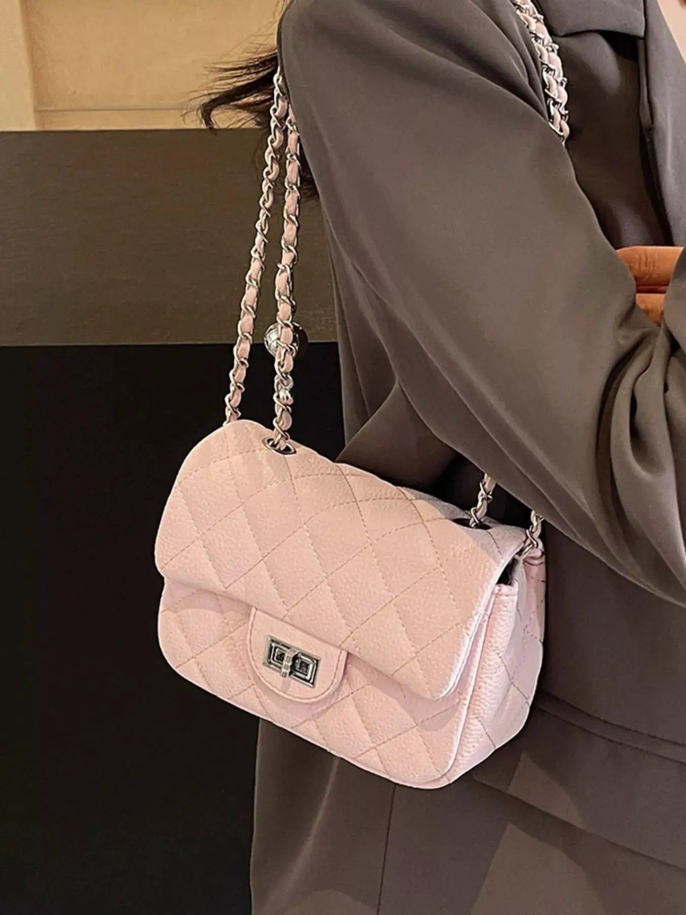 Quilted Chain Crossbody Bag by Partner Label