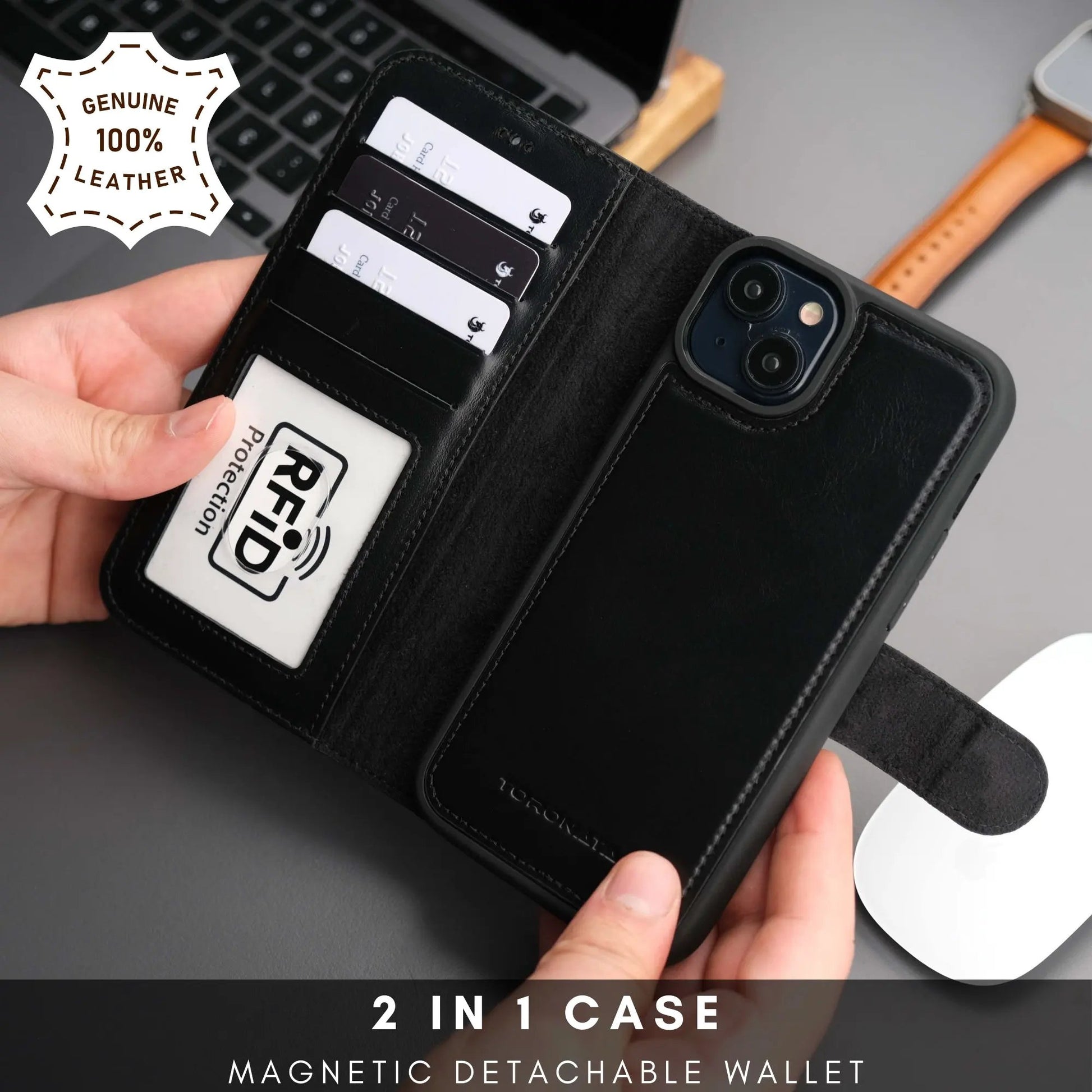 Casper Leather iPhone 14 Wallet Case | MagSafe by TORONATA