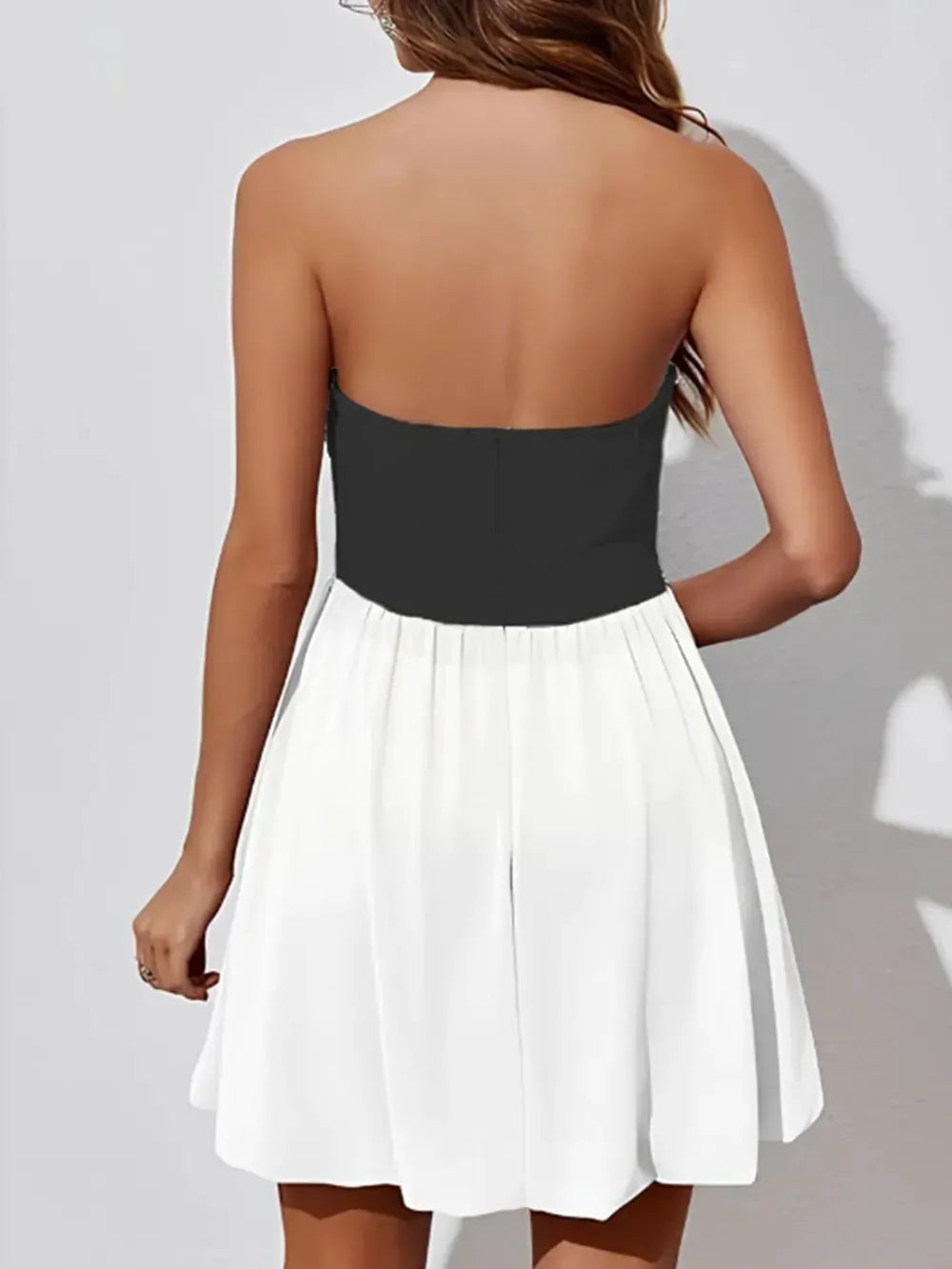 Ruched Two-Tone Tube Mini Dress by Partner Label