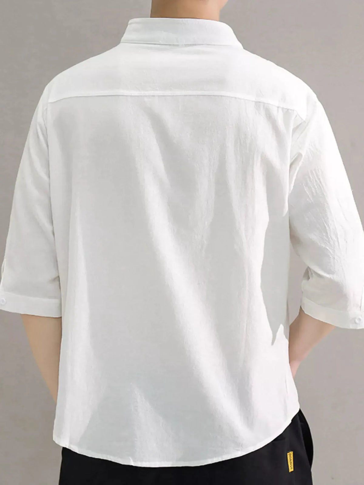 Men's Plus Size Button Up Roll-Up Sleeve Shirt by Trendsi