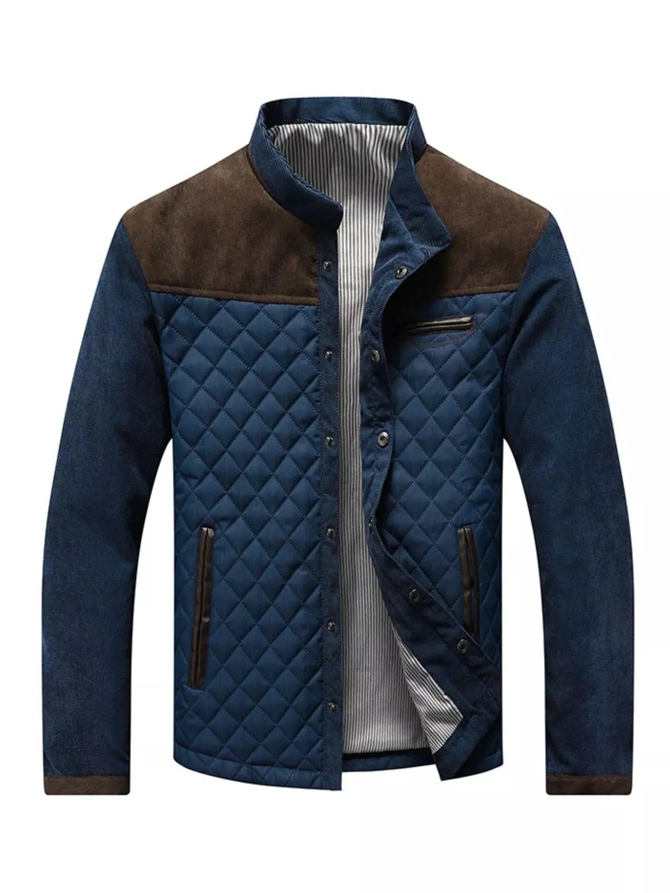Men's Full Size Quilted Snap Down Jacket Plus Size by Partner Label