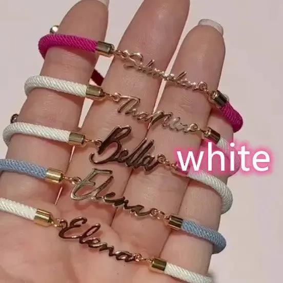 Personalized Colorful Rope Chain Custom Name Bracelet Personalized Adjustable Name Jewelry For Girls by Maiden-Art