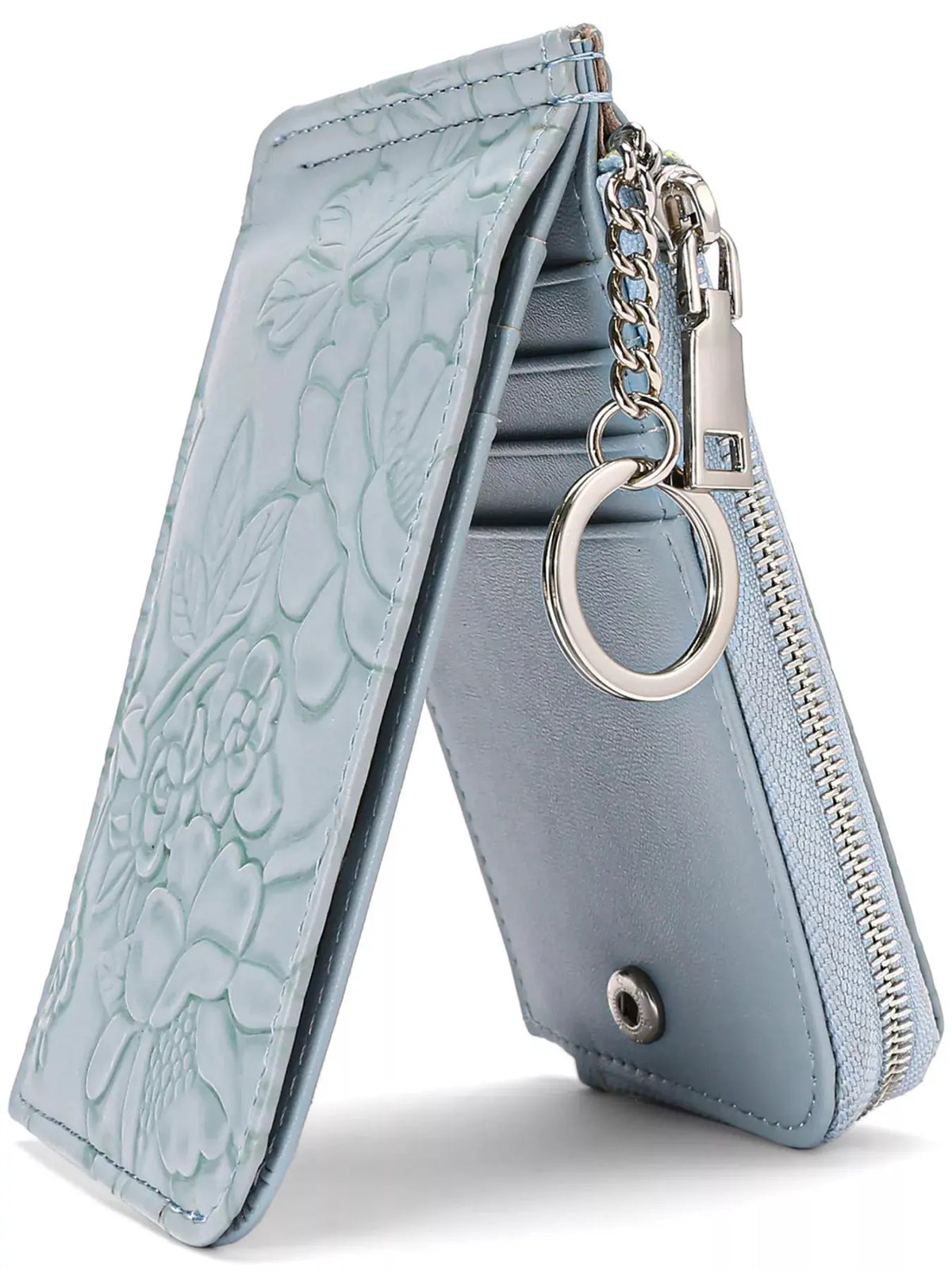 Embossed Floral Leather Bifold Wallet by Partner Label