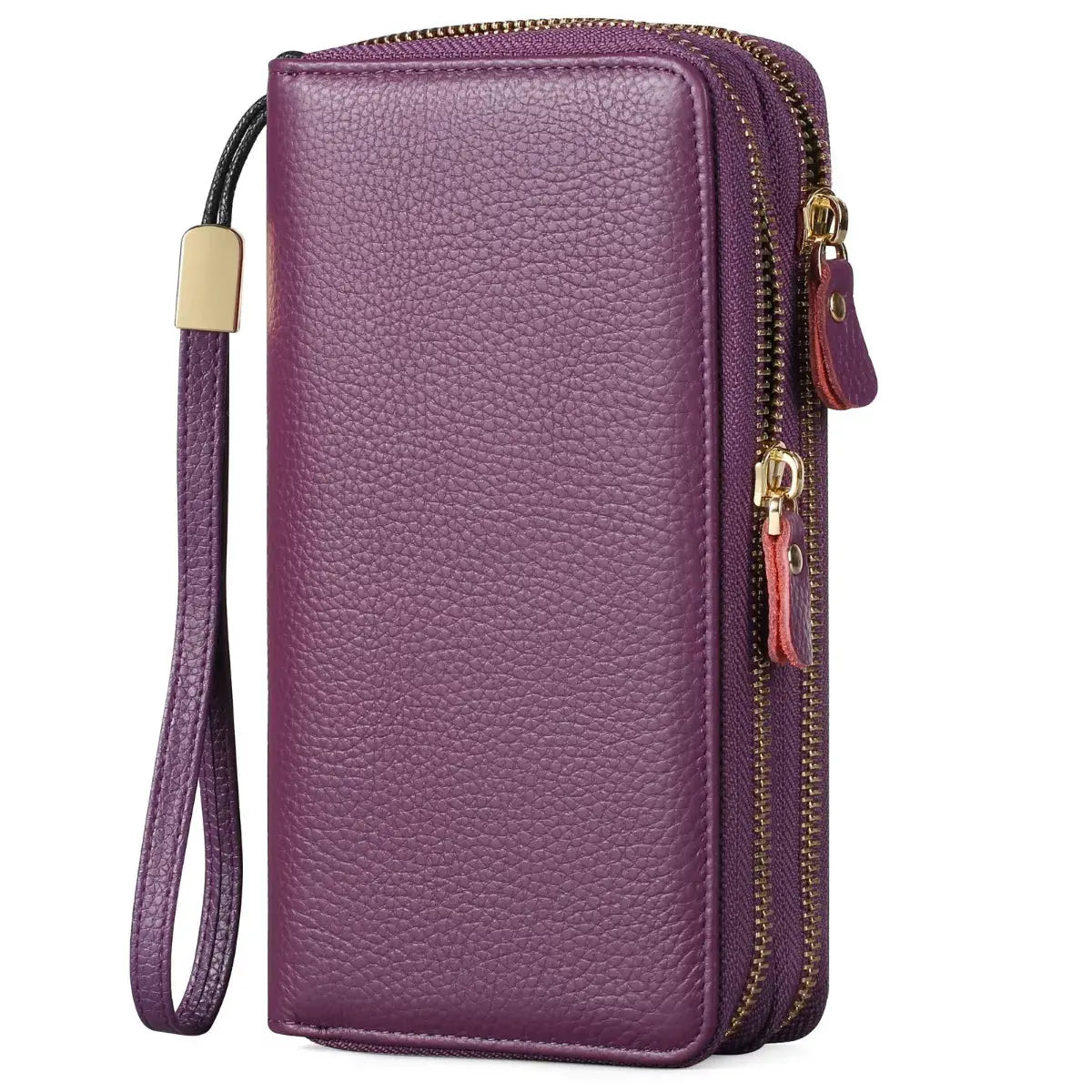 Double Zipper Leather Wallet by Partner Label
