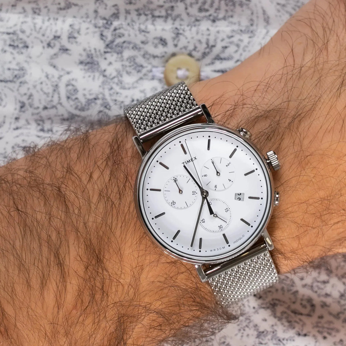 Timex Men's Silver Stainless Steel Watch, White Dial | Tw2r27100 by TIMEX