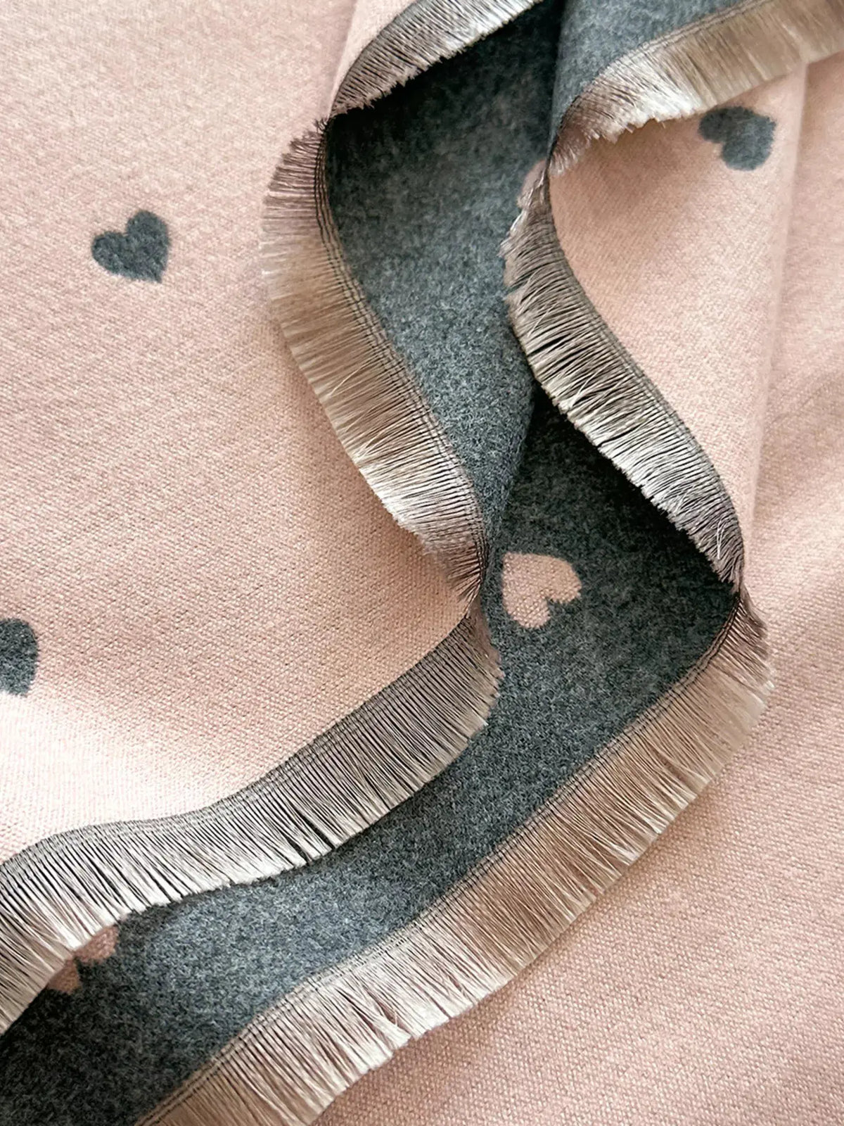 Heart Raw Hem Scarf by Partner Label
