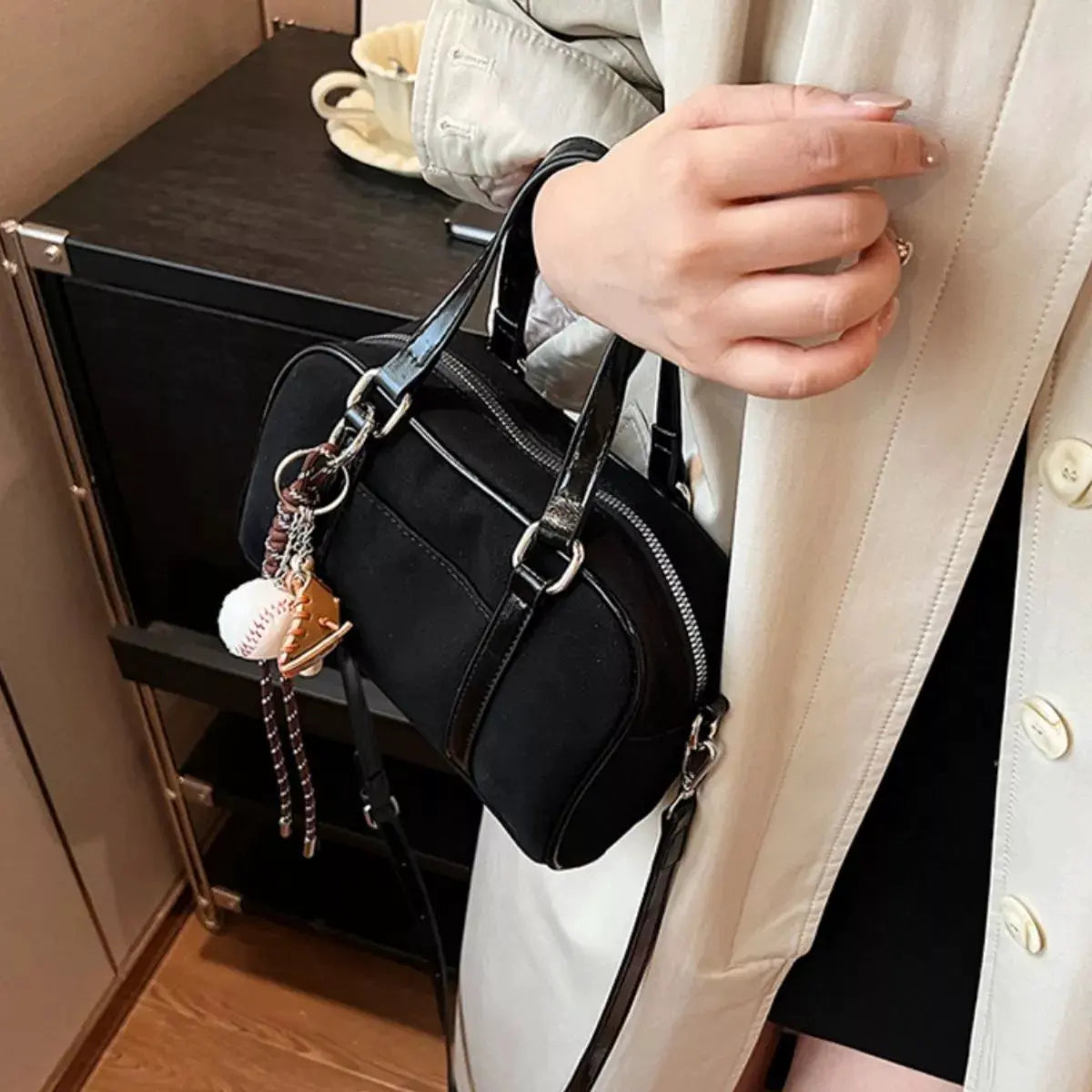Buckle Crossbody Bag with Charm by Partner Label