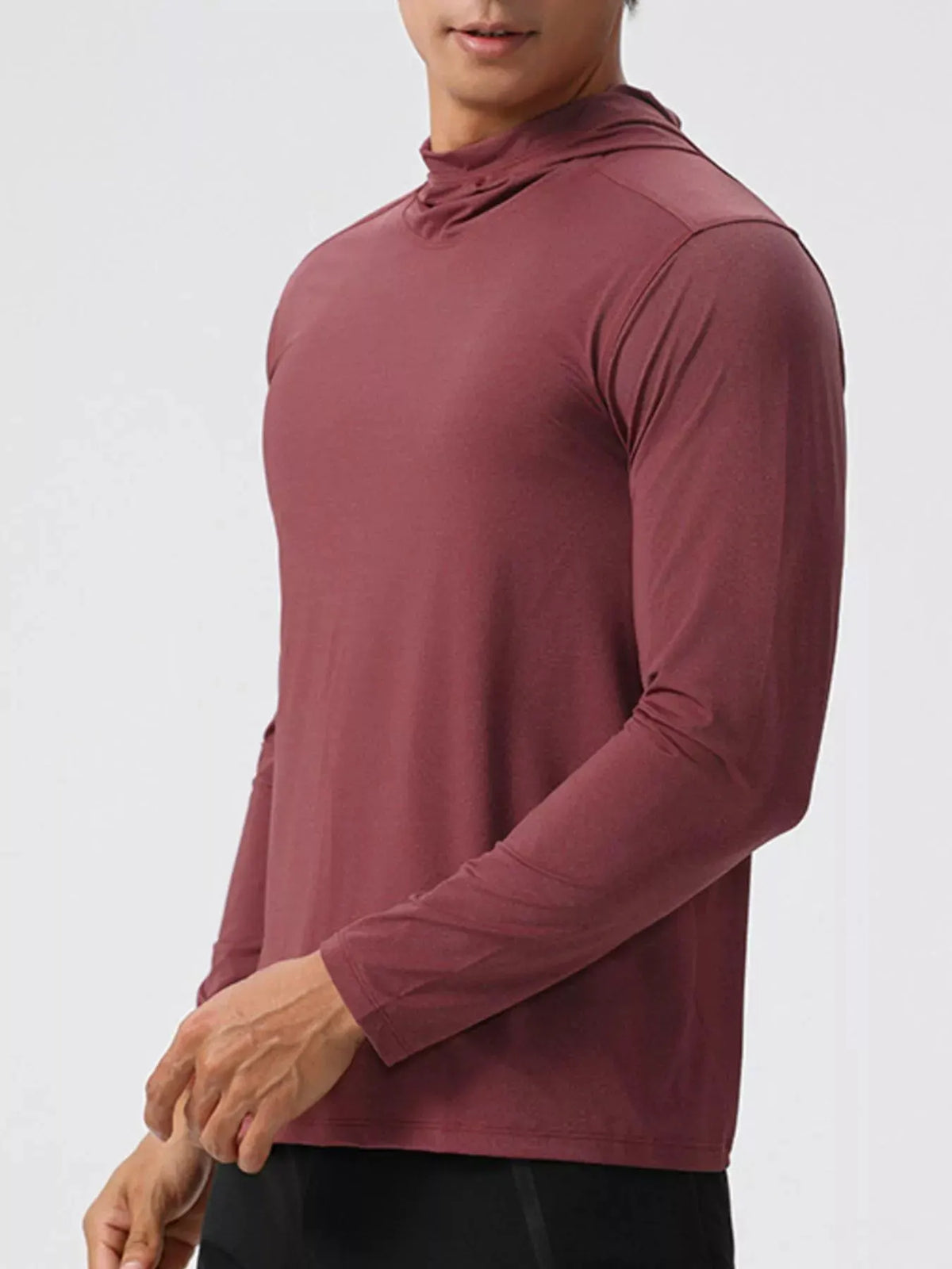 Men's Solid Color Long Sleeve Hoodie by Partner Label