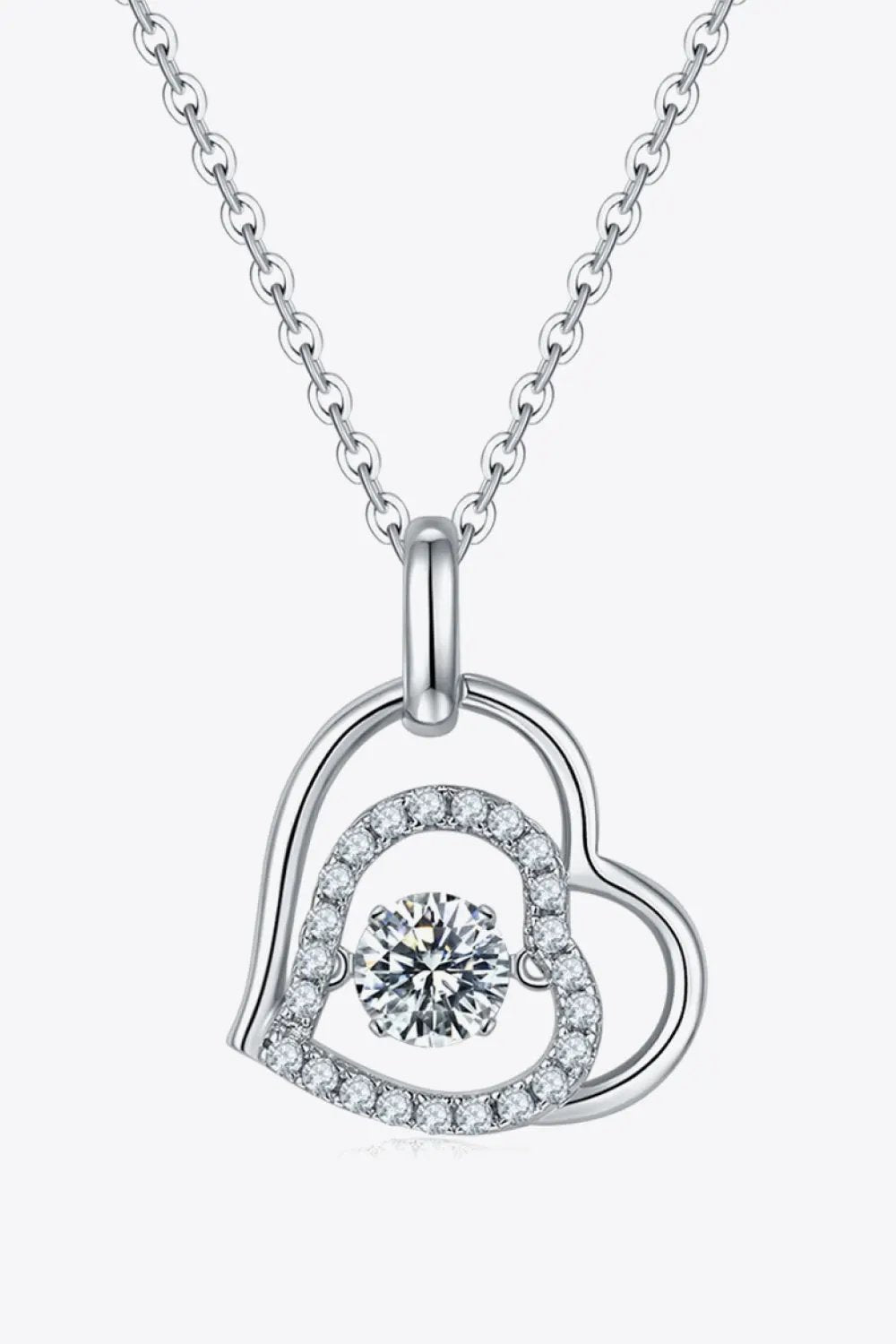 Moissanite Heart Pendant Necklace by Partner Labels