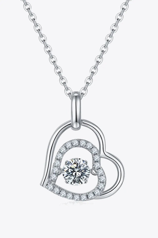 Moissanite Heart Pendant Necklace by Partner Labels
