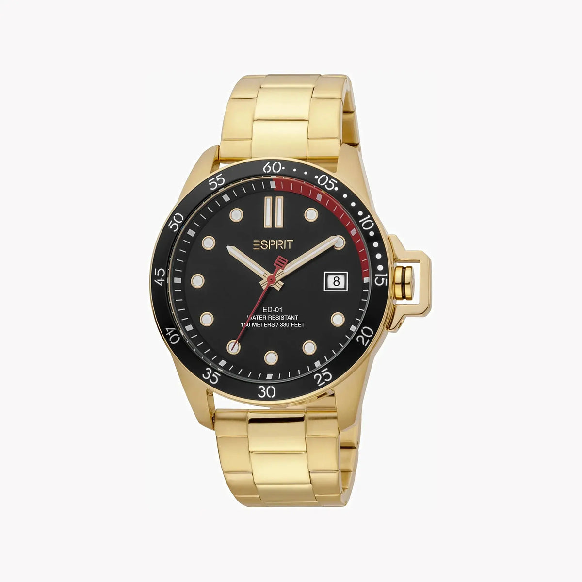 Esprit Men's Gold Stainless Steel Watch, Black Dial | Es1g090m0055 by ESPRIT