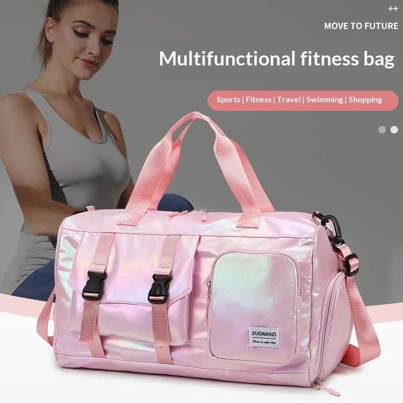 Colorful Pearlescent Yoga Fitness Bag With Dry-wet Separation by Maiden-Art