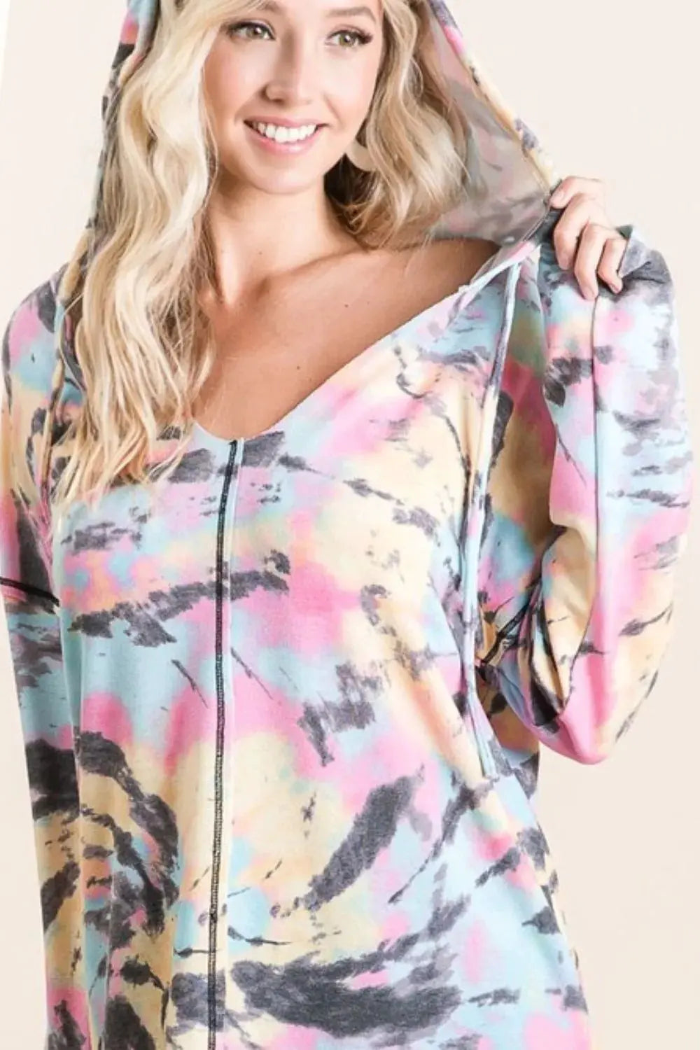BiBi Tie Dye Print Terry Hoodie by BiBi