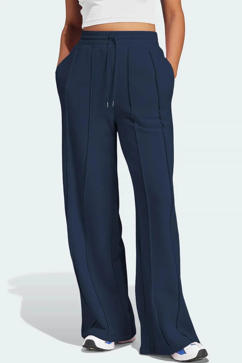 Drawstring Wide Leg Active Pants by Partner Label