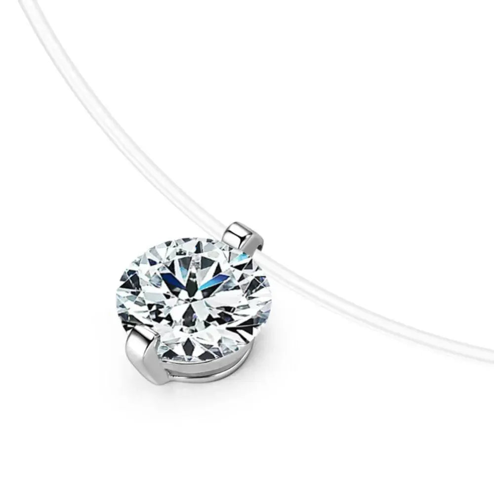 1 Carat Moissanite 925 Sterling Silver Necklace by Partner Label