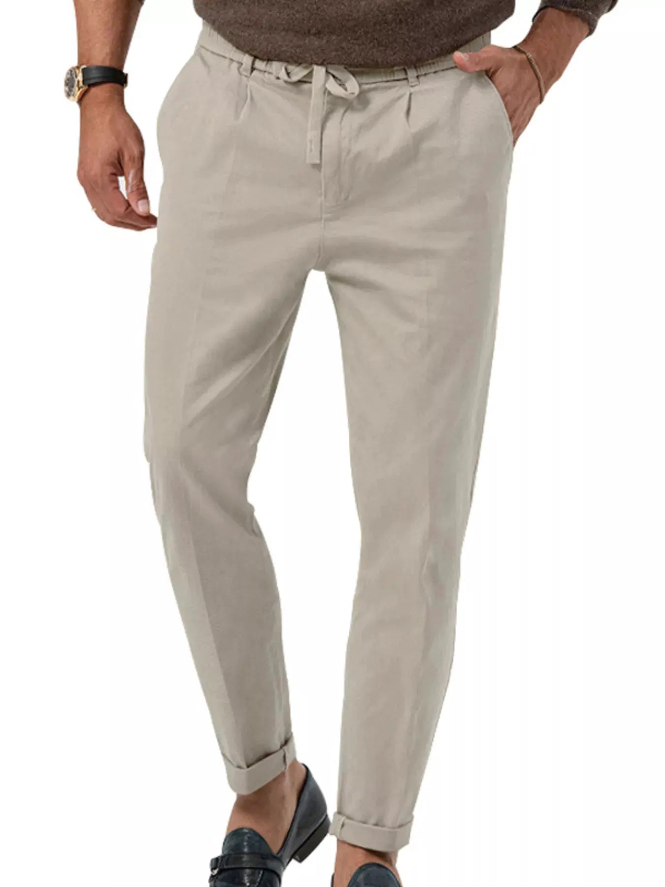 Men's Full Size Casual Drawstring Pants Plus Size by Trendsi
