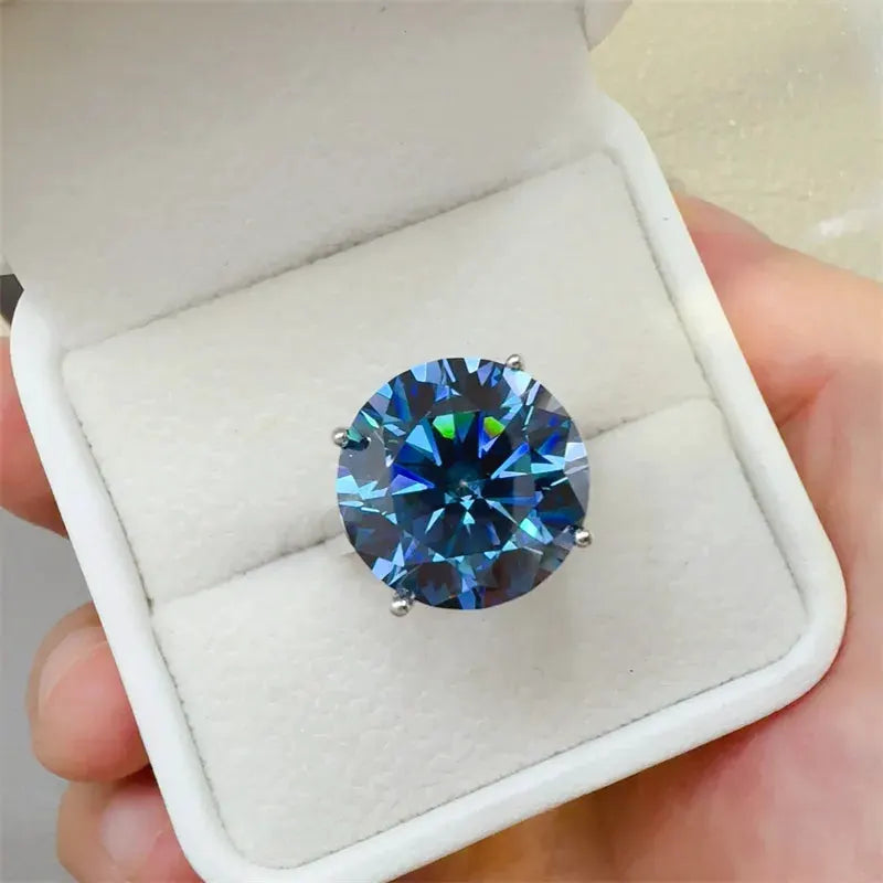 10 Carat 925 Sterling Silver Moissanite Ring by Partner Label