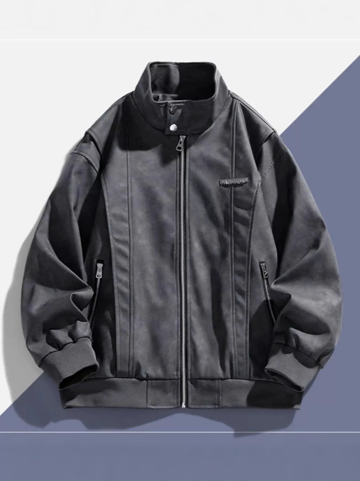 Men's Plus Size Zip Up Long Sleeve Jacket by Partner Label