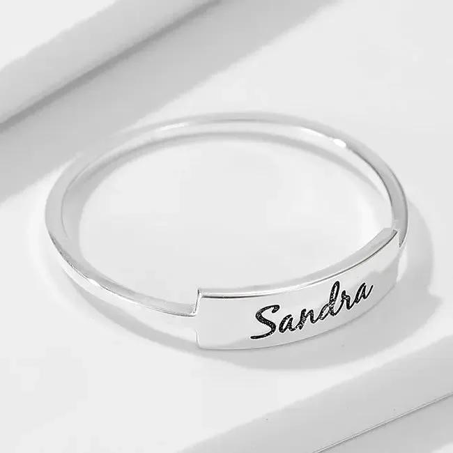 Full Silver Name-1 Ring - silver ring by Maiden-Art