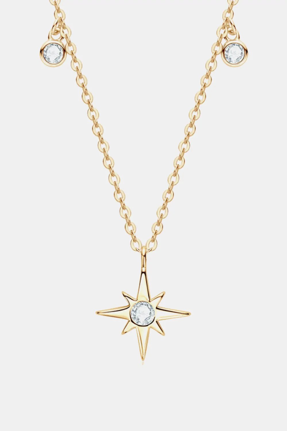Moissanite North Star Pendant 925 Sterling Silver Necklace by Partner Label