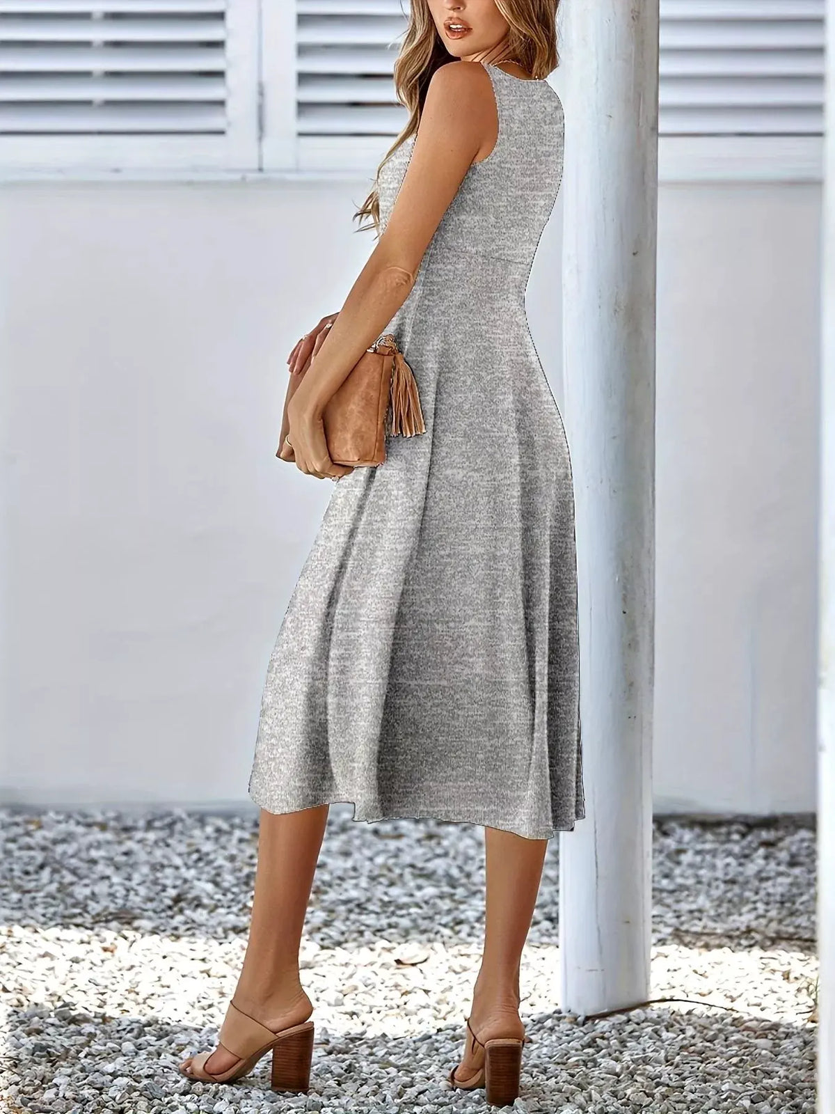 Sleeveless A-Line Midi Dress by Partner Label