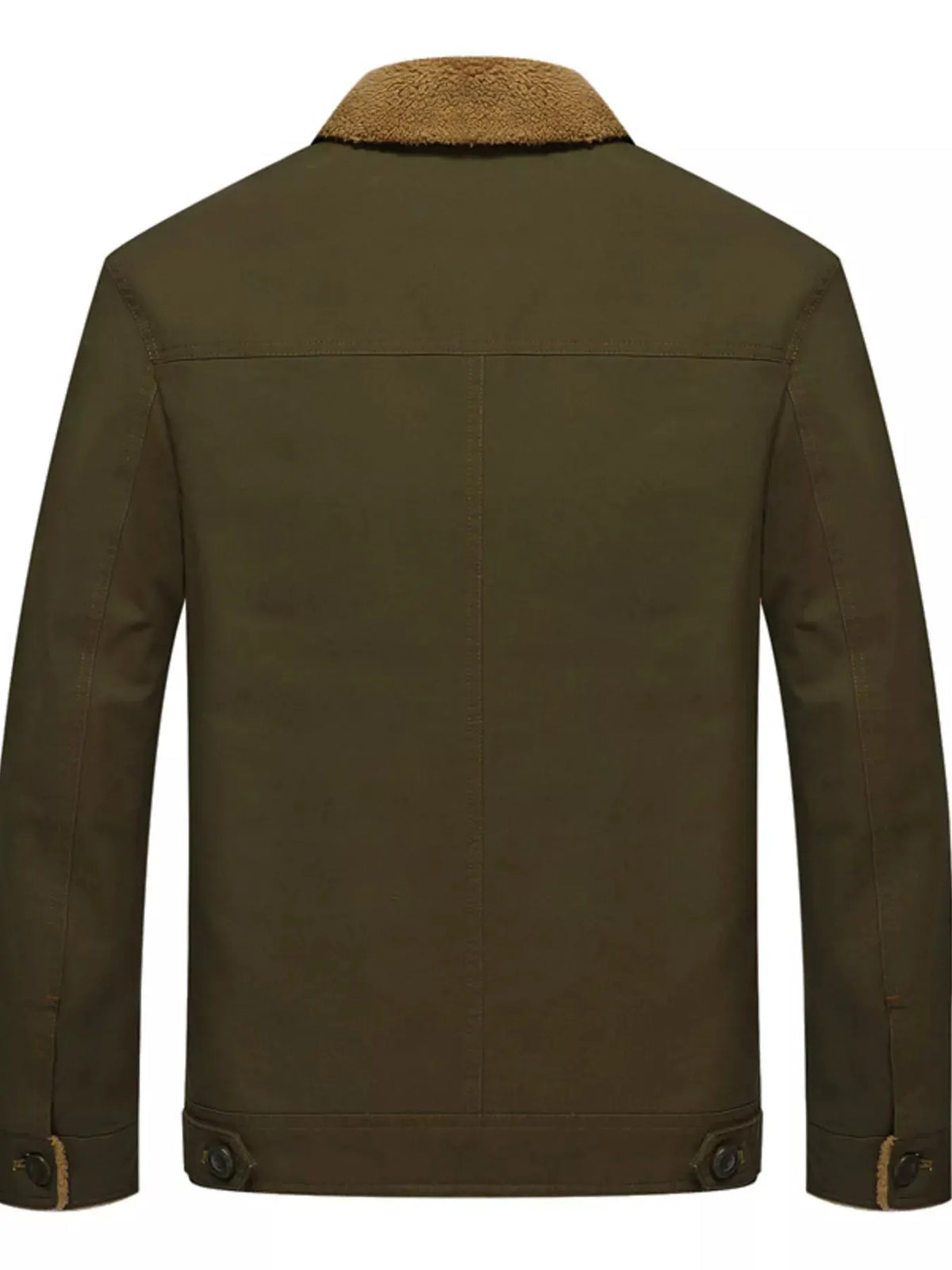 Men's Plus Size Button Up Fleece Lined Jacket by Partner Label