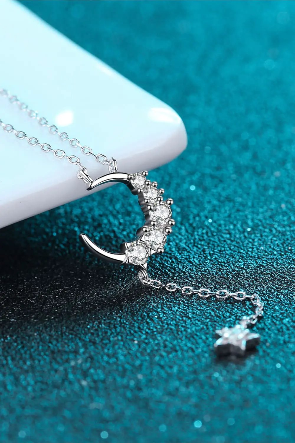 Star & Moon Moissanite Necklace by Partner Label