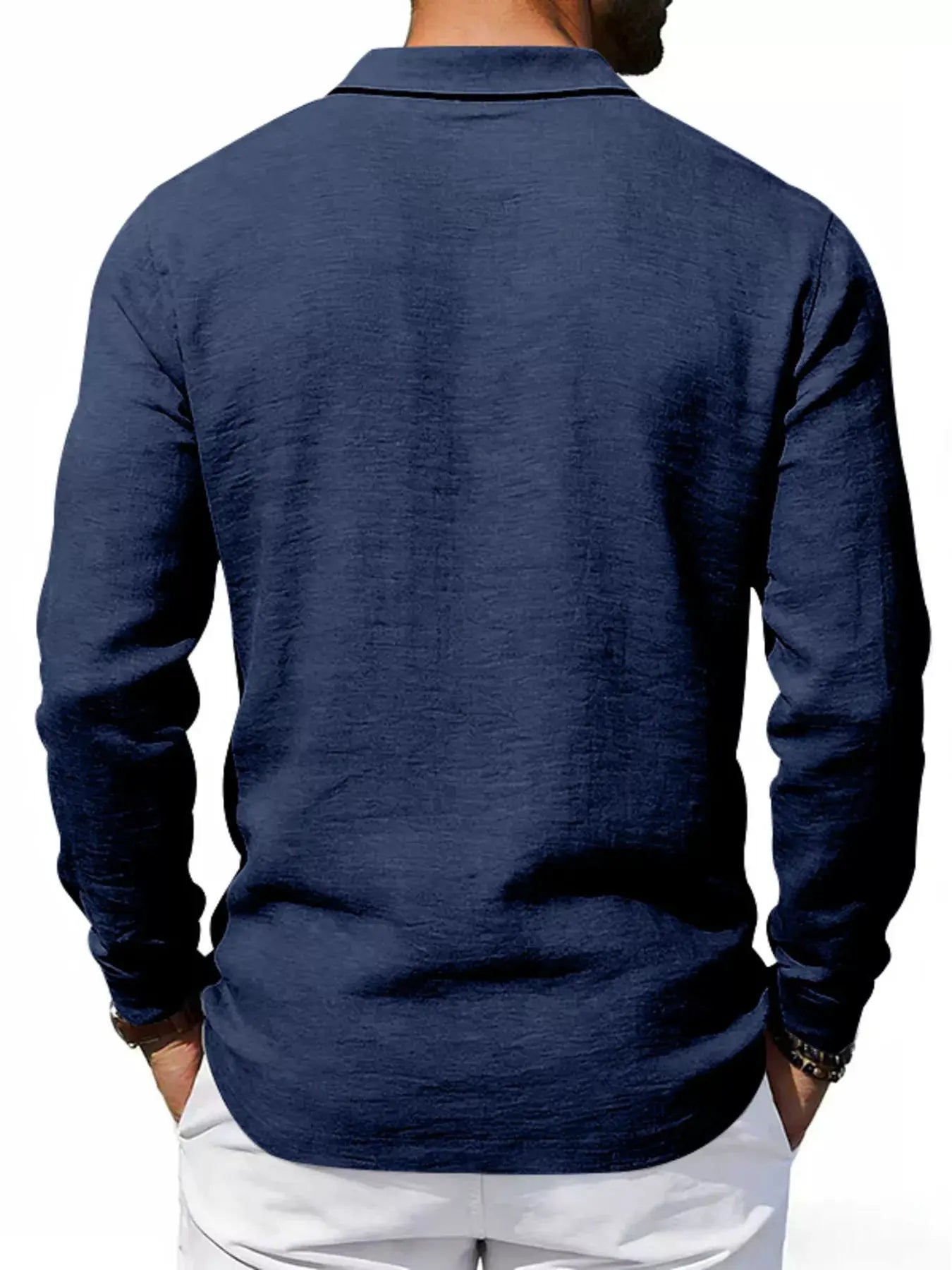 Men's Full Size Classic Long Sleeve Polo Plus Size by Trendsi