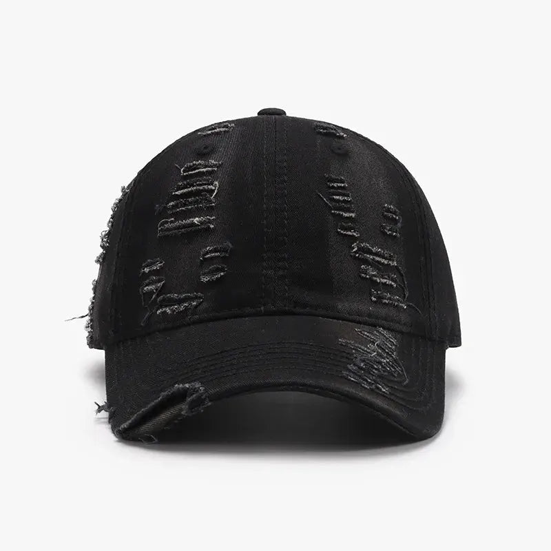 Distressed Adjustable Cotton Baseball Cap by Partner Label