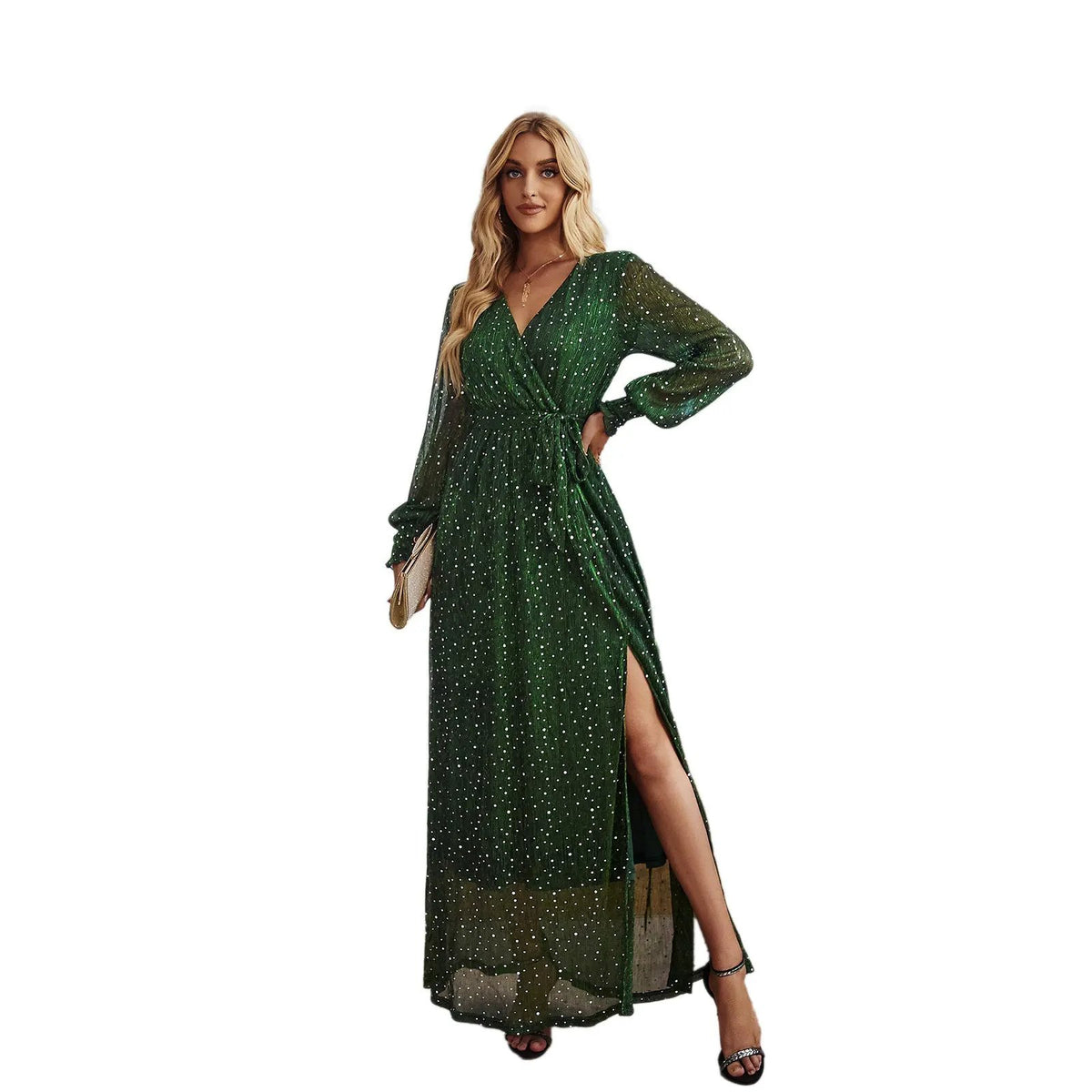 Split Sexy Sequin Gauze Dress by Maiden-Art