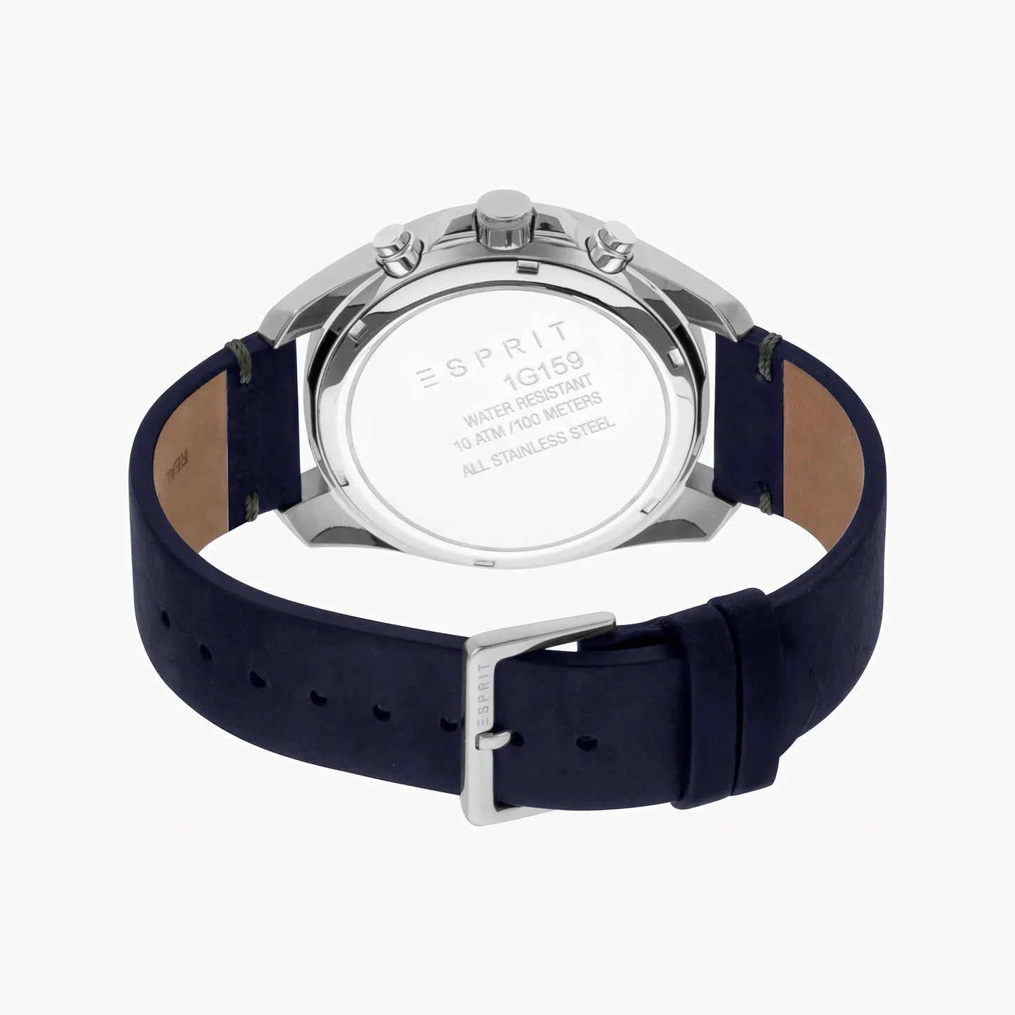 Esprit Men's Blue Leather Watch, Silver Dial | Es1g200m0025 by ESPRIT