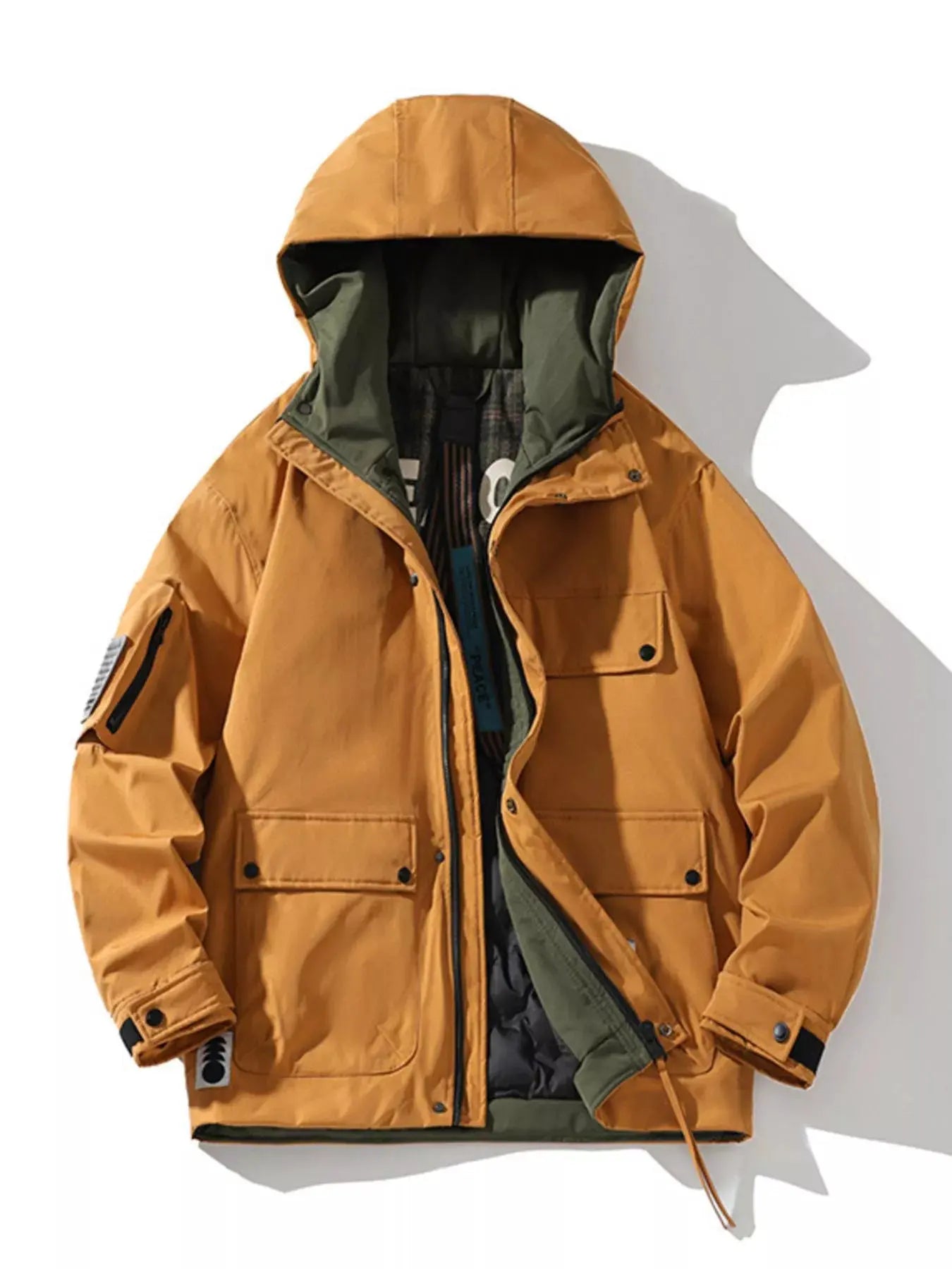 Men's Plus Size Zip Up Hooded Jacket by Partner Label