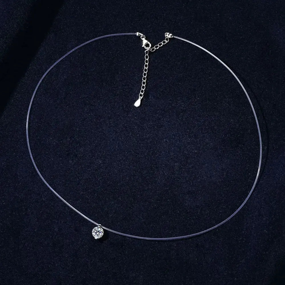 1 Carat Moissanite 925 Sterling Silver Necklace by Partner Label