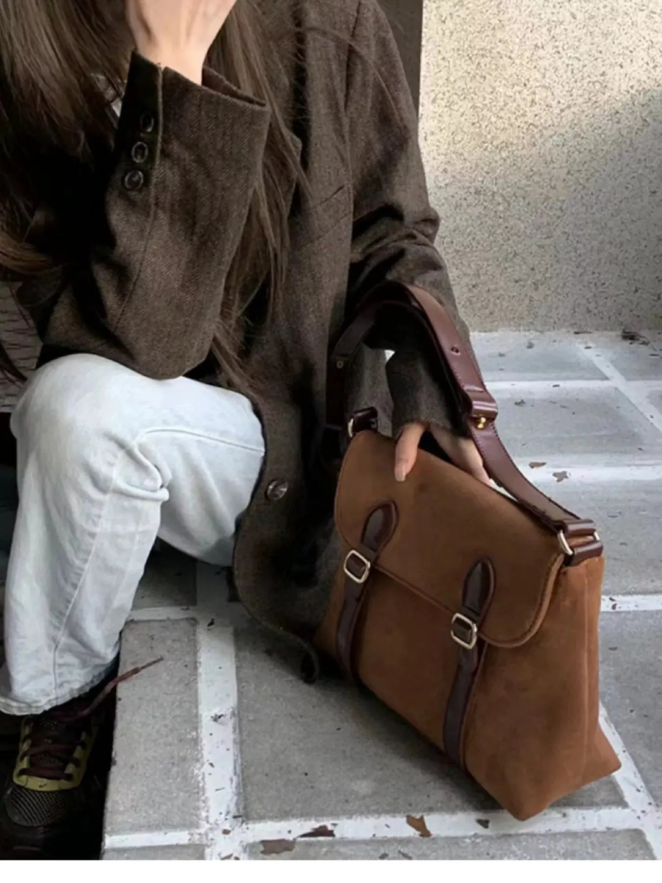 Double Buckle Crossbody Bag by Partner Label