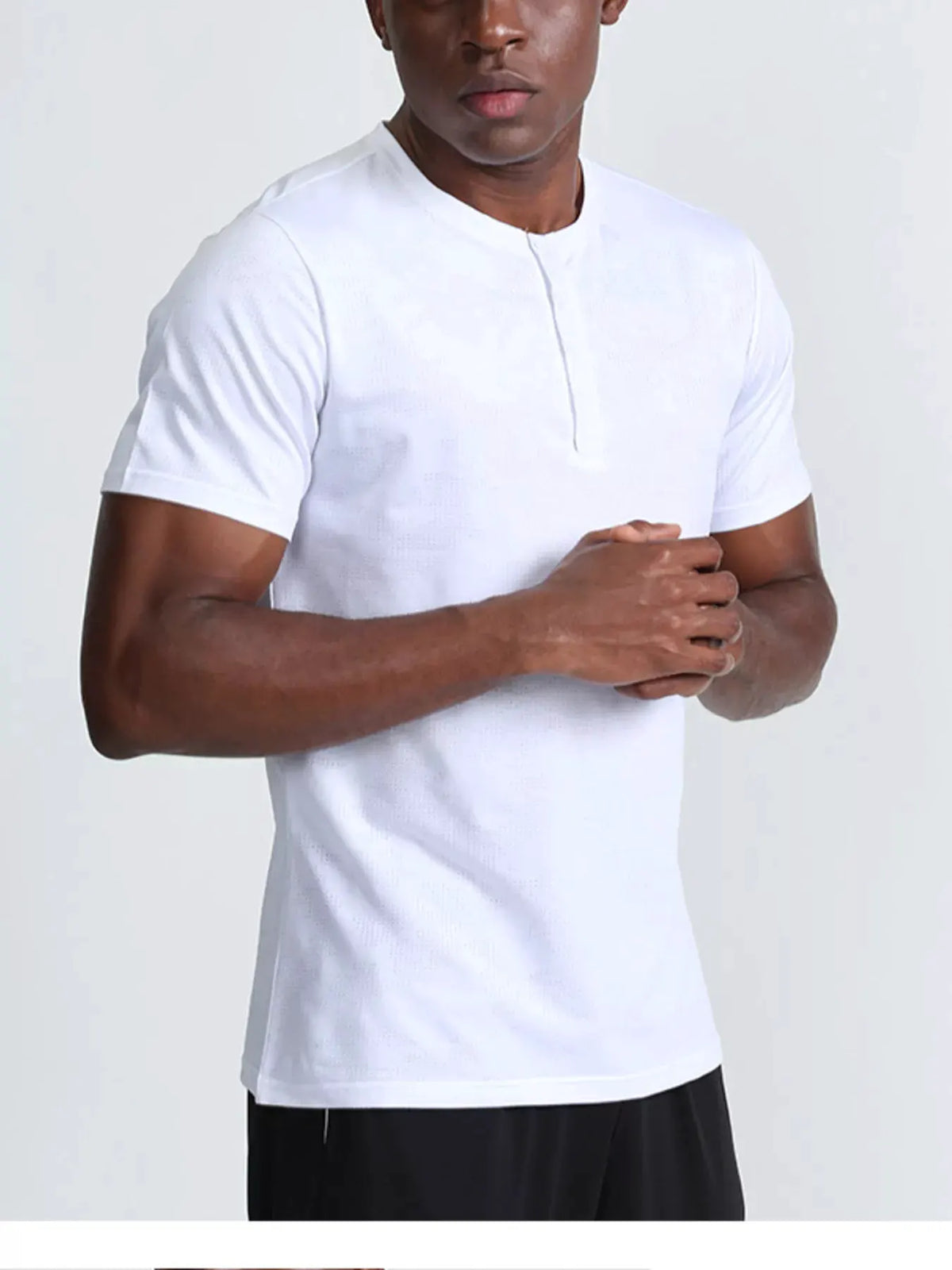 Men's Plus Size Lightweight Henley Active T-Shirt by Partner Label