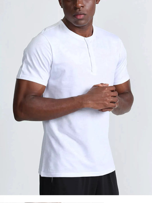 Men's Plus Size Lightweight Henley Active T-Shirt by Partner Label