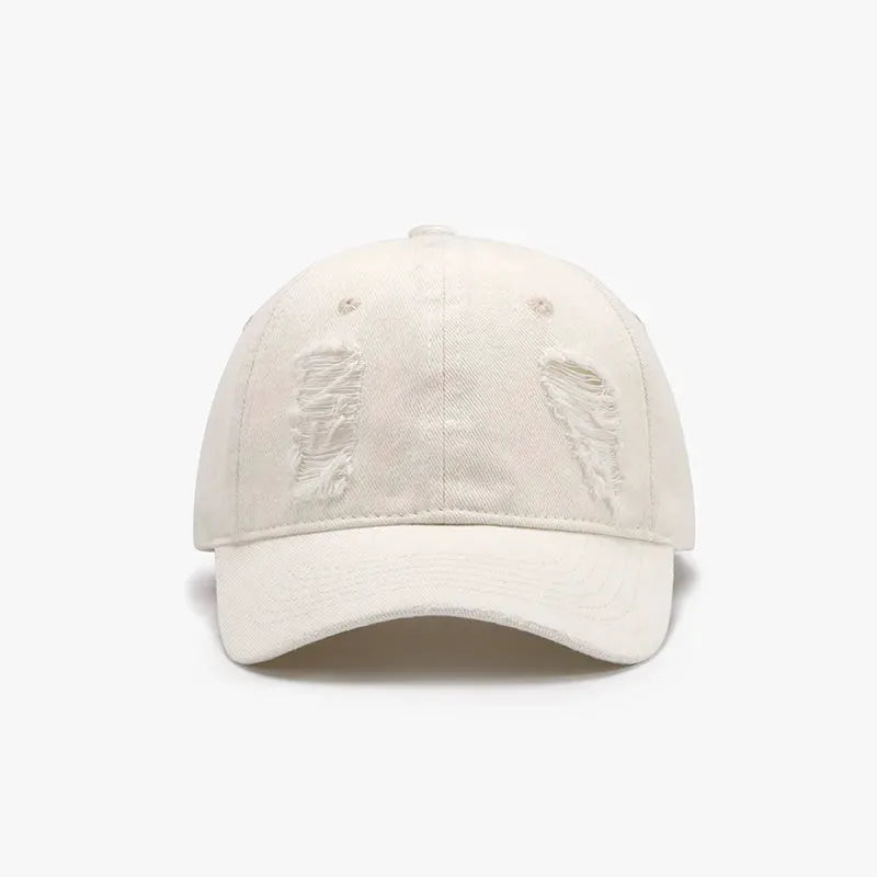 Distressed Cotton Baseball Cap by Partner Label