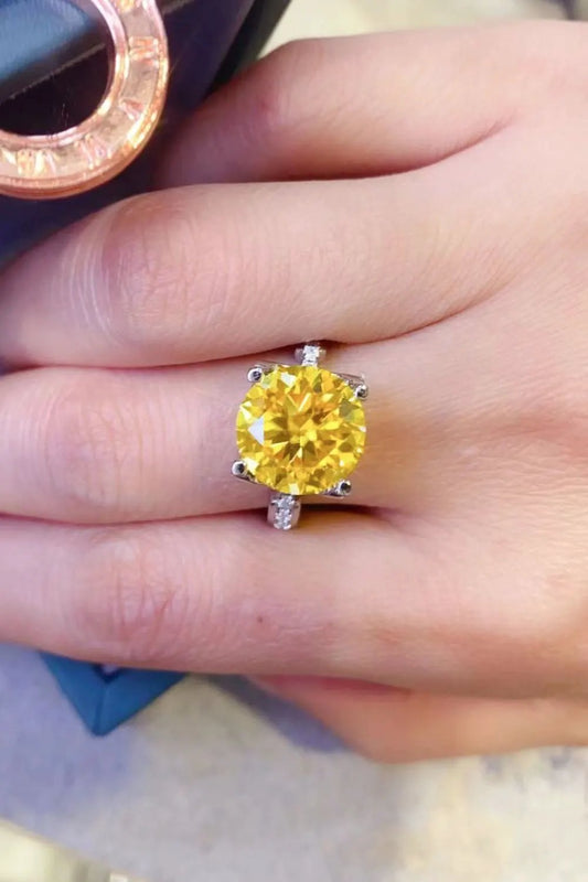 5 Carat Moissanite 925 Sterling Silver Ring in Banana Yellow by Partner Label