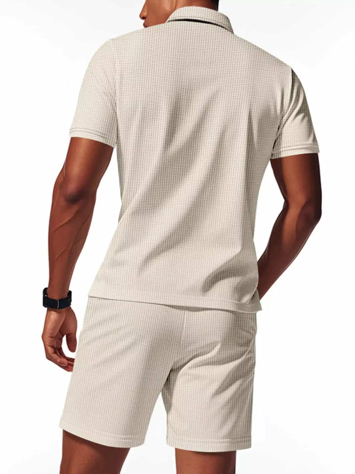 Men's Full Size Casual Short Sleeve Polo and Shorts Set Plus Size by Trendsi