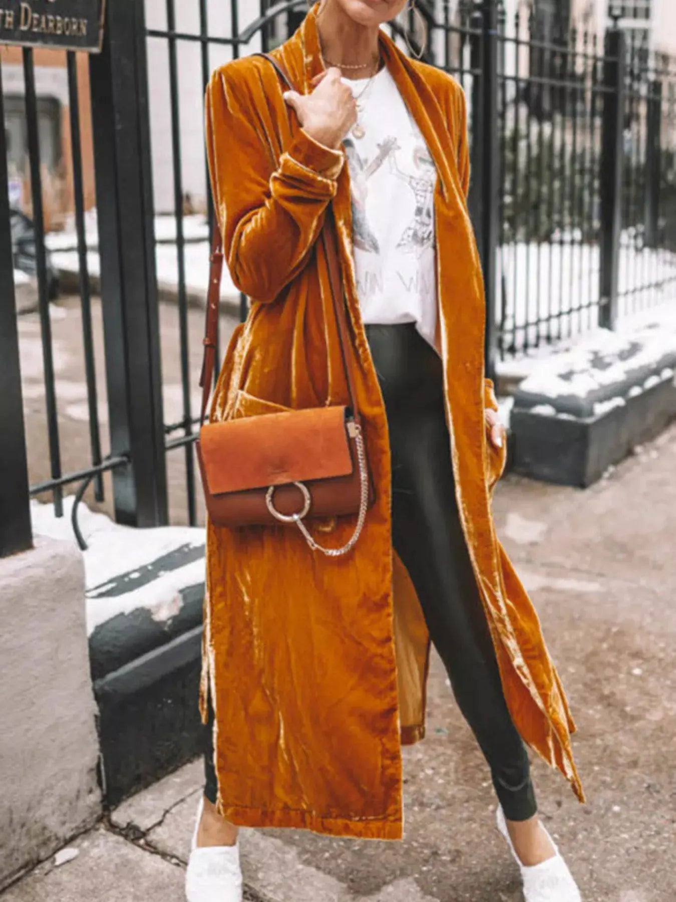 Open Front Long Sleeve Longline Cardigan by Partner Label