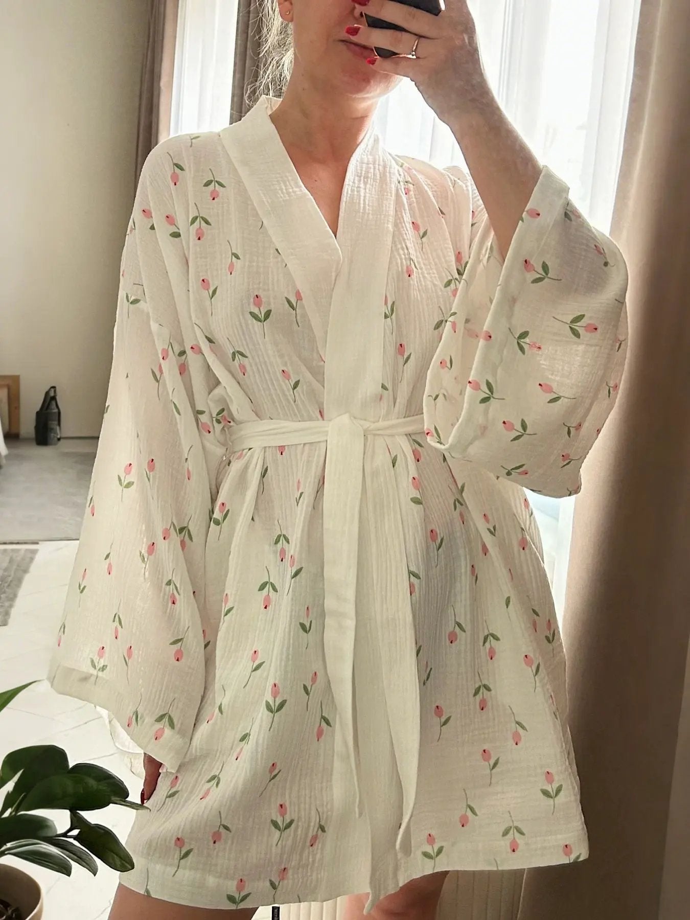 Floral Print Lightweight Lounge Nightgown by Partner Labels