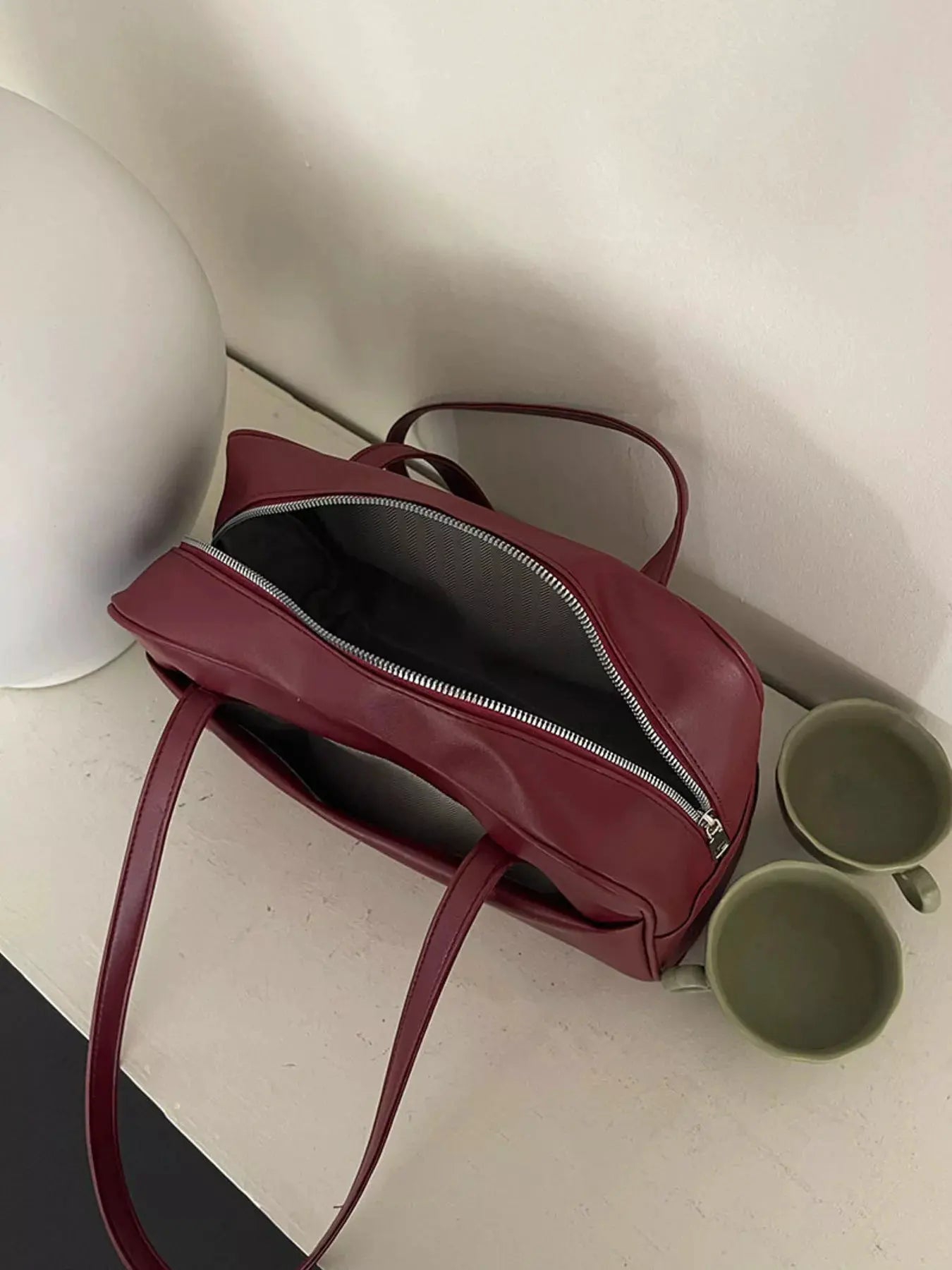 Classic Style Faux Leather Tote Bag by Partner Label